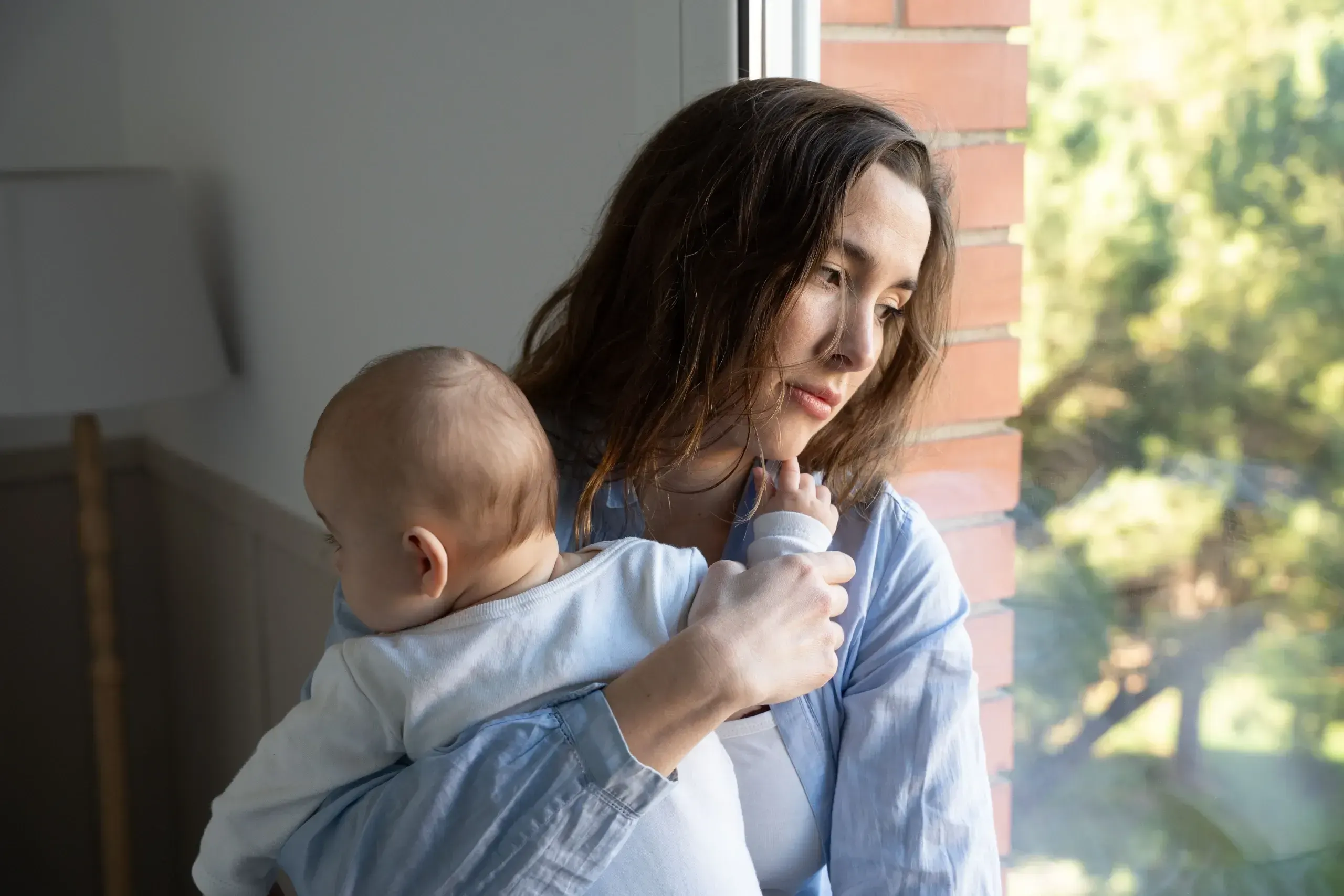 Illustration of hormonal and neurochemical changes contributing to postpartum depression, evaluated by Gonzales-Vigilar Psychiatric Services in Ashburn, VA